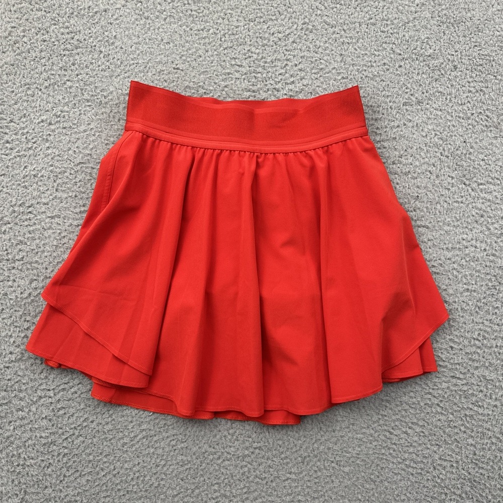 Lululemon Court Rival Skirt Skort Hight Rise Hot Heat Tennis Women's 2 Tall